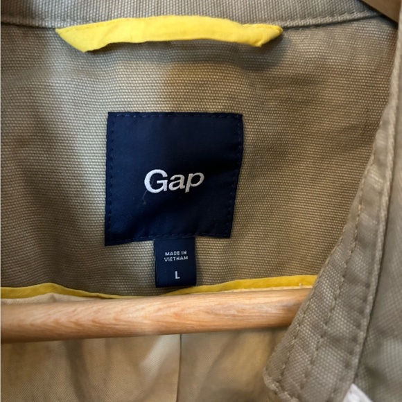 GAP Tan Khaki Double Breasted Essential Prep Trench Coat - Picture 4 of 13